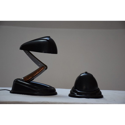 Paire de lampes bolides en bakélite brune par Lucidus Bloc pour Gustav Miklos, 1945