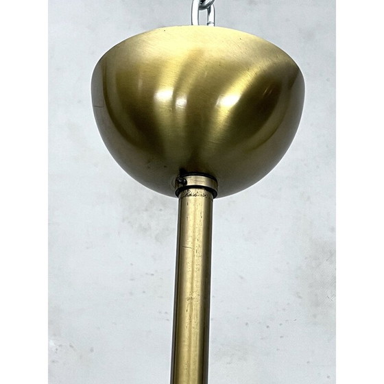 Image 1 of Lustre vintage à 8 lumières en laiton pour Sciolari, Italie 1970
