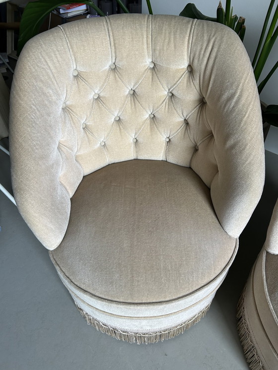 Image 1 of 2x Velvet Vintage Club Armchair