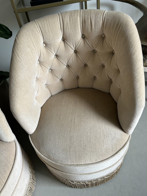 Image 1 of 2x Velvet Vintage Club Armchair