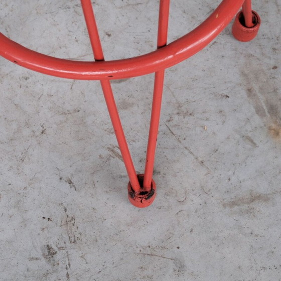 Image 1 of Paire de tabourets vintage en métal et boucles, France 1970