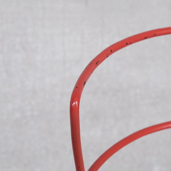 Image 1 of Paire de tabourets vintage en métal et boucles, France 1970