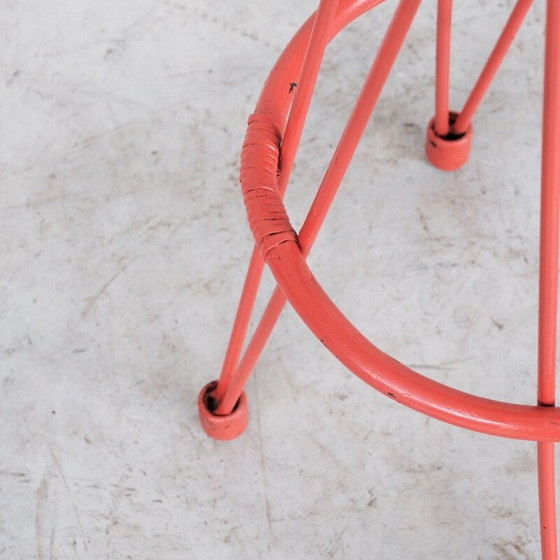 Image 1 of Paire de tabourets vintage en métal et boucles, France 1970