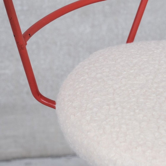 Image 1 of Paire de tabourets vintage en métal et boucles, France 1970