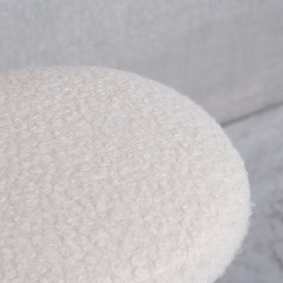 Image 1 of Paire de tabourets vintage en métal et boucles, France 1970