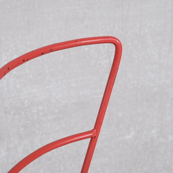 Image 1 of Paire de tabourets vintage en métal et boucles, France 1970