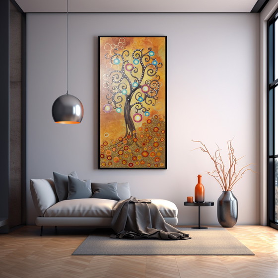 Image 1 of Ksavera- L'arbre de vie J377 - Xxxl Peinture