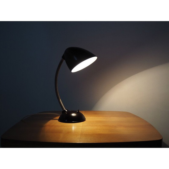 Image 1 of Lampe de table vintage en bakélite noire par Eric Kirkman Cole, Tchécoslovaquie 1950