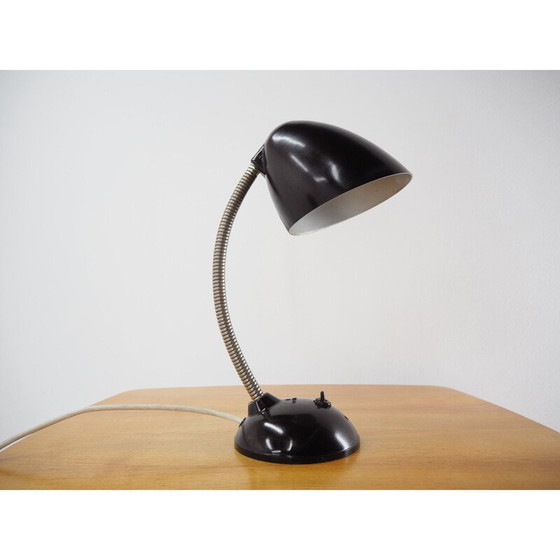 Image 1 of Lampe de table vintage en bakélite noire par Eric Kirkman Cole, Tchécoslovaquie 1950