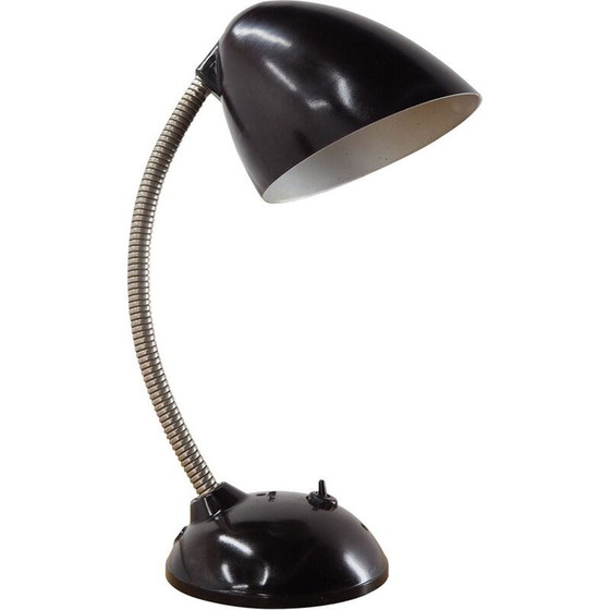 Image 1 of Lampe de table vintage en bakélite noire par Eric Kirkman Cole, Tchécoslovaquie 1950