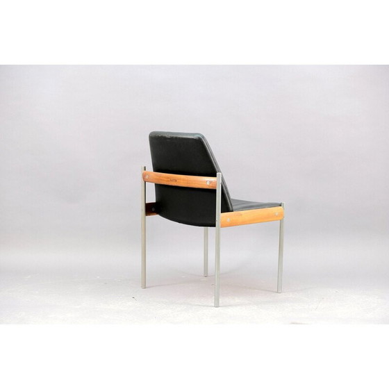Image 1 of Fauteuil vintage en cuir et métal par Sven Ivar Dysthe pour Dokka Møbler, 1960
