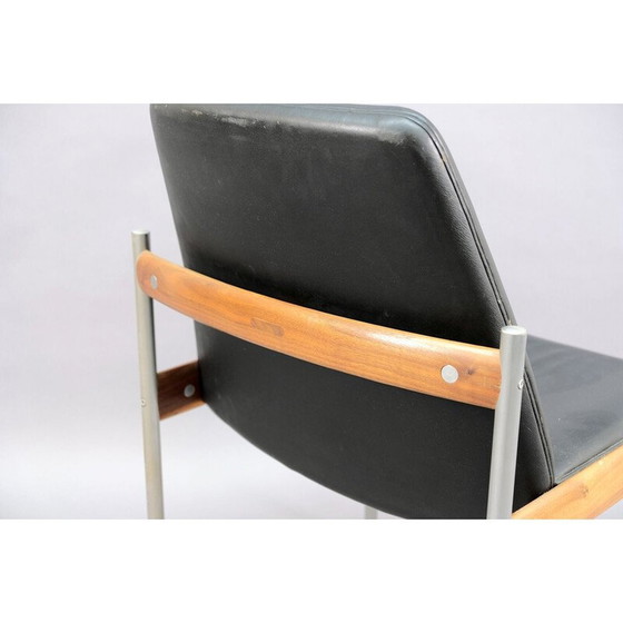 Image 1 of Fauteuil vintage en cuir et métal par Sven Ivar Dysthe pour Dokka Møbler, 1960