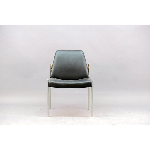 Fauteuil vintage en cuir et métal par Sven Ivar Dysthe pour Dokka Møbler, 1960