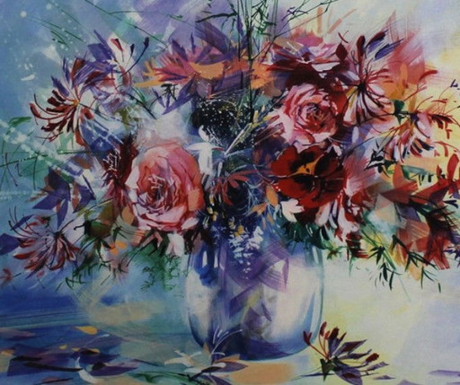 Dany Rocher Leroi - Bouquet De Roses Et Chevrefeuille 