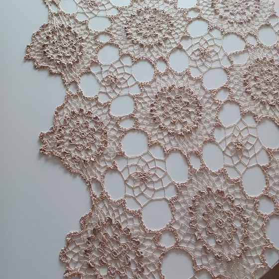 Image 1 of Couvre-lit vintage, fait main au crochet fin. Pièce Unique ! 325 cm X 270 cm