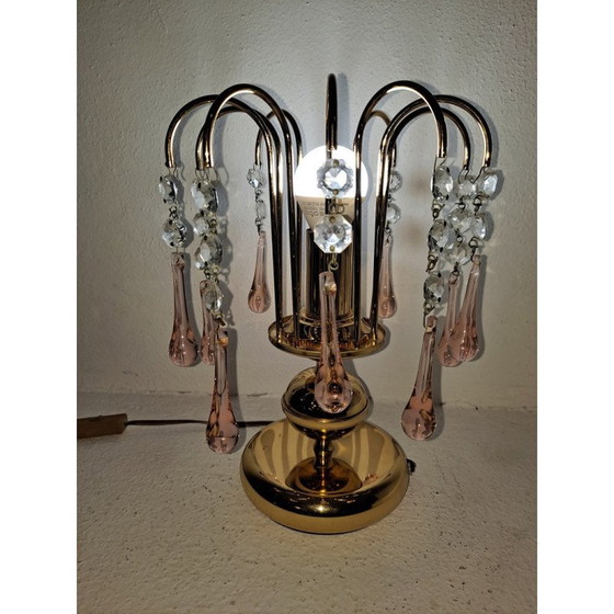Image 1 of Lampe cascade italienne vintage en cristal de Murano, 1960-1970