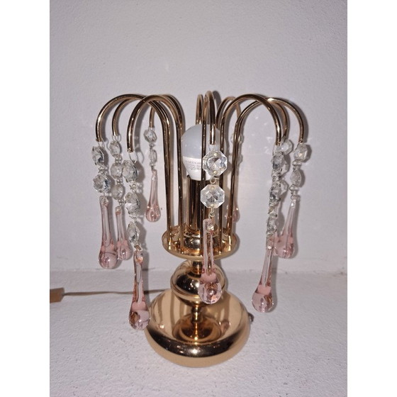 Image 1 of Lampe cascade italienne vintage en cristal de Murano, 1960-1970