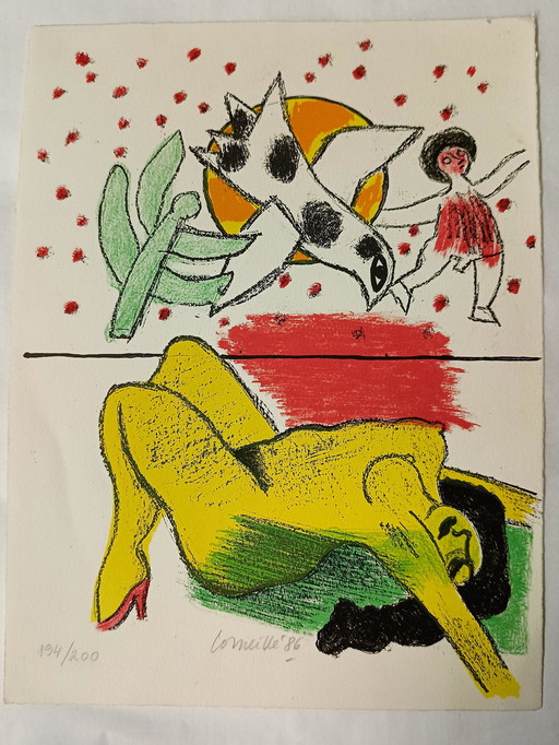 1986 Corneille - Femme et oiseau : Danse au soleil