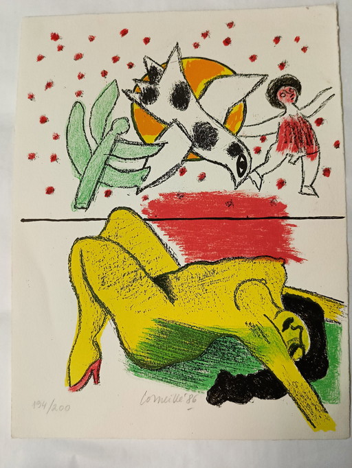 1986 Corneille - Femme et oiseau : Danse au soleil
