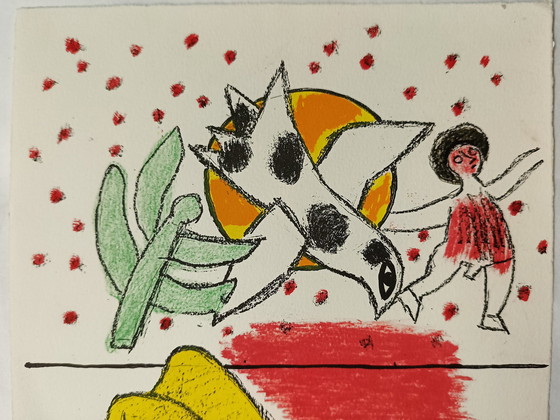 Image 1 of 1986 Corneille - Femme et oiseau : Danse au soleil