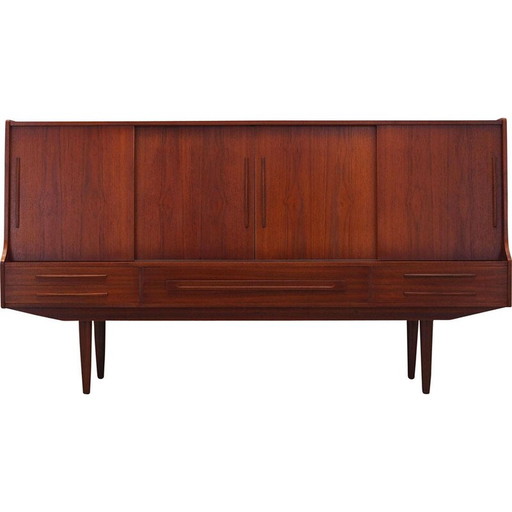 Buffet haut vintage en teck, Danemark années 1960
