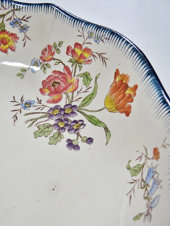 Image 1 of Coupe Longchamp Terre De Fer Ancienne Faïence Polychrome