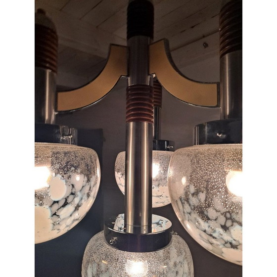 Image 1 of Lustre vintage avec quatre globes en verre, 1970