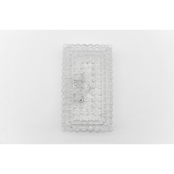 Image 1 of Plafonnier Bega vintage carré en verre bullé, 1960