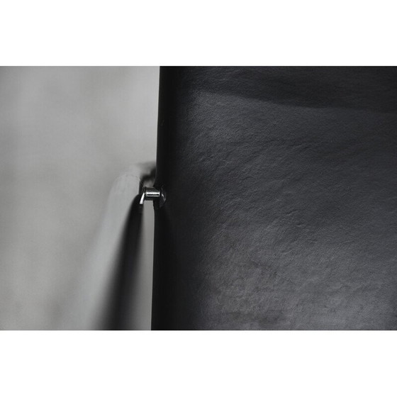 Image 1 of Chaise Bauhaus vintage en cuir et acier tubulaire chromé par Franco Albini pour Tecta, années 1950