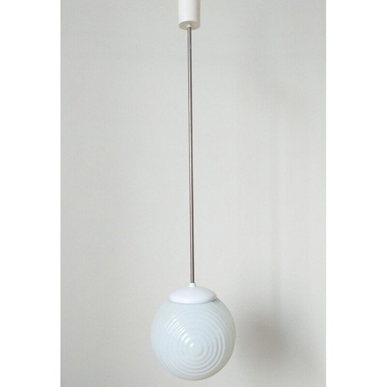 Image 1 of Lampe suspendue vintage en verre 1970