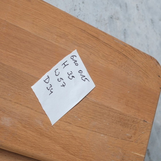 Image 1 of Tables gigognes vintage en bois de chêne, Belgique 1970