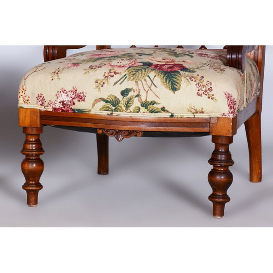 Image 1 of Ensemble de sièges vintage en hêtre et noyer, Tchécoslovaquie 1890