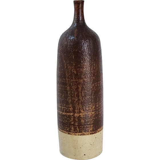 Image 1 of Vase bouteille vintage en grès de Biot, 1960