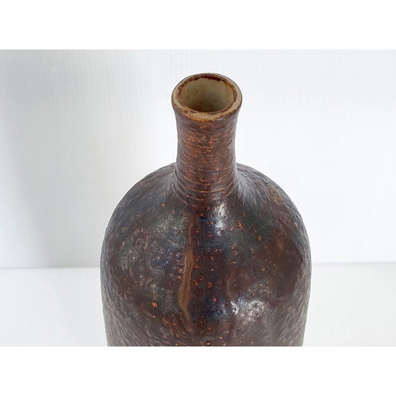 Image 1 of Vase bouteille vintage en grès de Biot, 1960