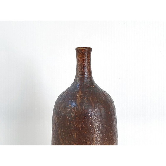Image 1 of Vase bouteille vintage en grès de Biot, 1960
