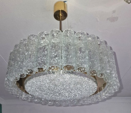 Lampe suspendue Doria avec 32 tubes en verre de Murano