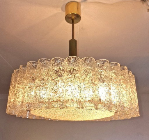 Lampe suspendue Doria avec 32 tubes en verre de Murano