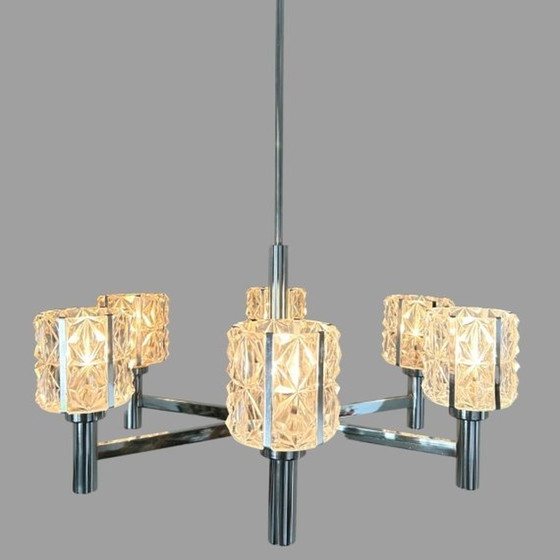 Image 1 of Lustre moderne Mid Century chromé années 1970