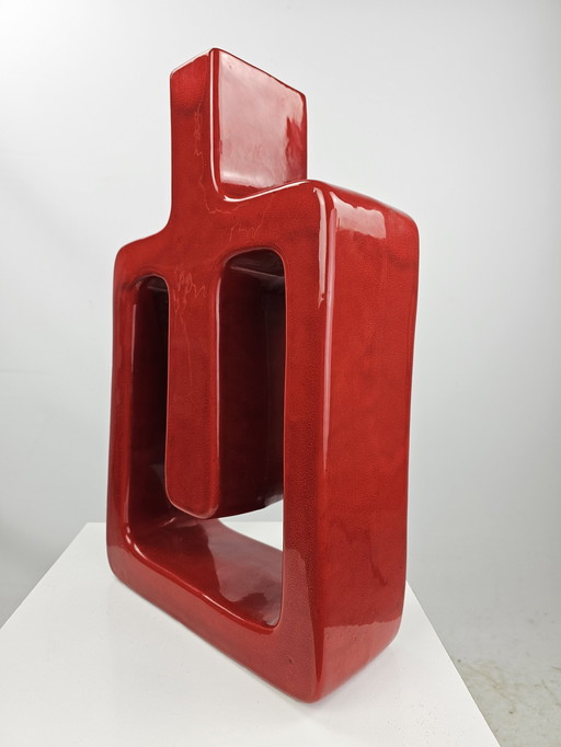 Vase design en céramique rouge Italie