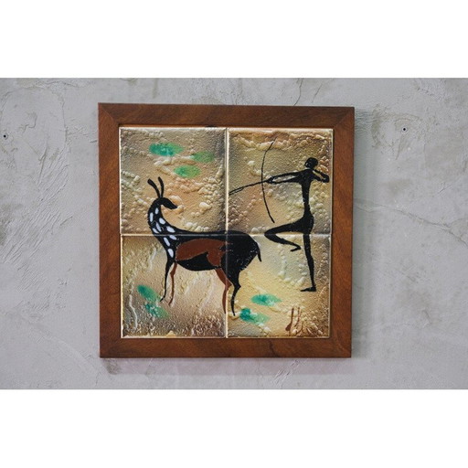 Plaque murale vintage en céramique, 1960