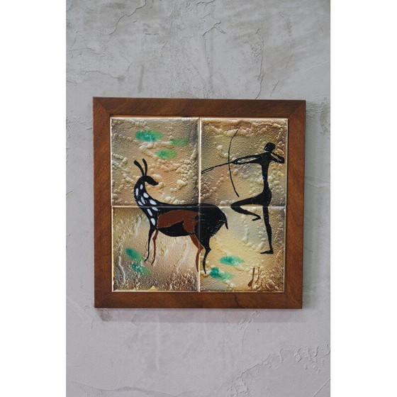 Image 1 of Plaque murale vintage en céramique, 1960