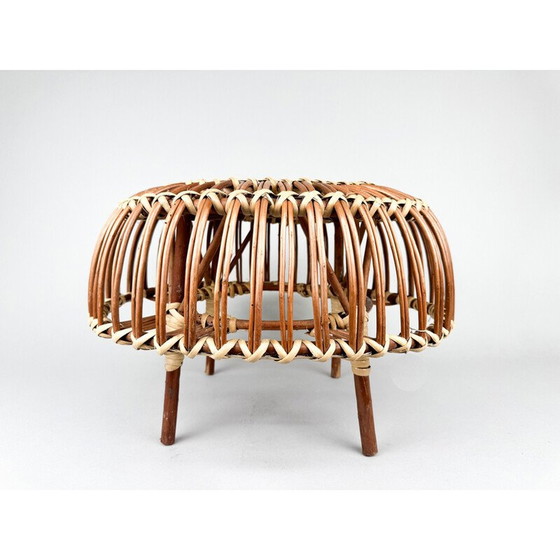 Image 1 of Tabouret en rotin Mid Century