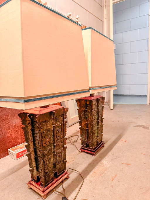 Lampes chinoises en bronze