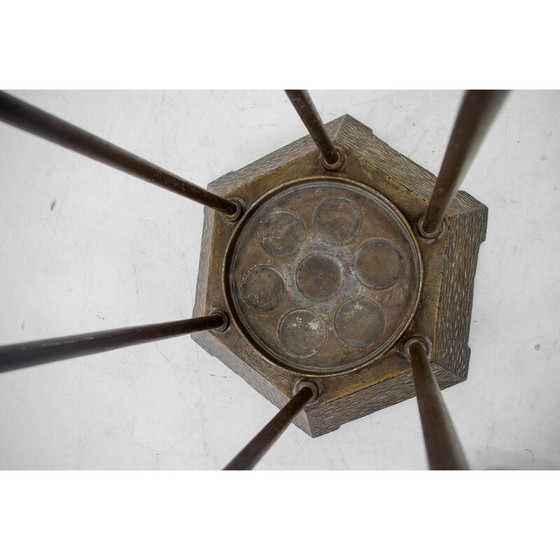Image 1 of Porte-manteau vintage en fer et laiton de Vichr and Co, Autriche 1900