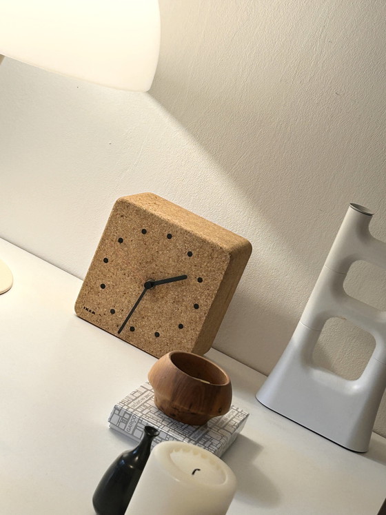 Image 1 of Horloge postmoderne vintage Ikea Cork Clock