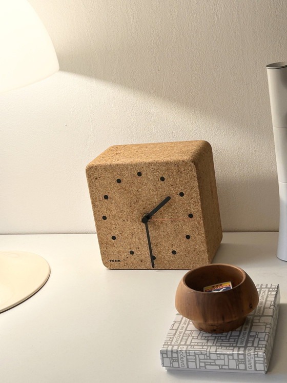 Image 1 of Horloge postmoderne vintage Ikea Cork Clock
