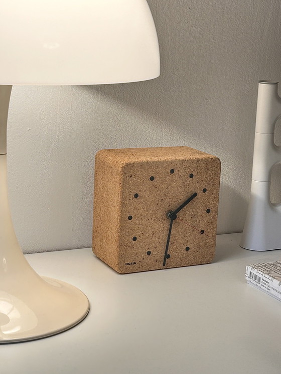 Image 1 of Horloge postmoderne vintage Ikea Cork Clock