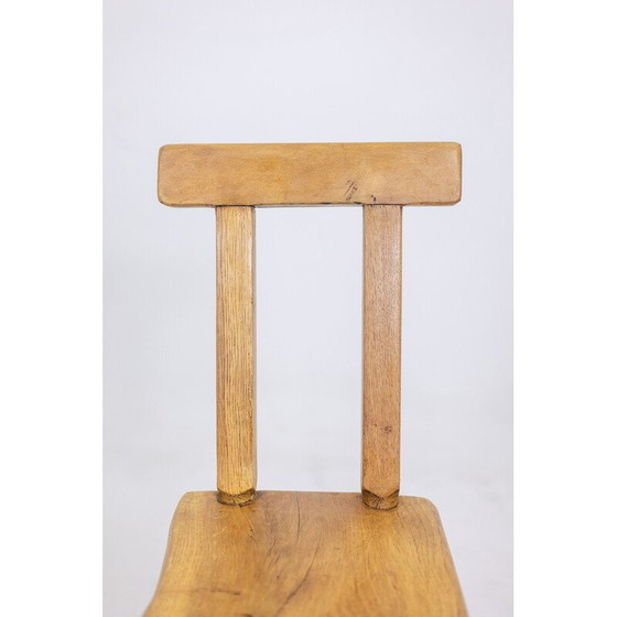 Image 1 of Ensemble de 10 chaises vintage en chêne et hêtre naturel pour Mobichalet, Belgique 1960