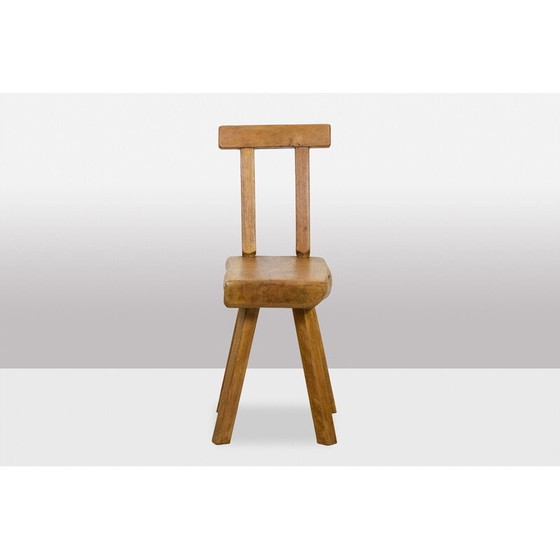Image 1 of Ensemble de 10 chaises vintage en chêne et hêtre naturel pour Mobichalet, Belgique 1960