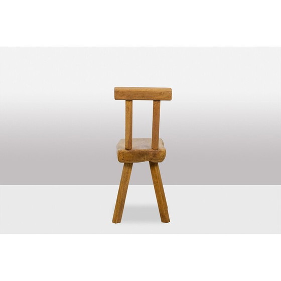 Image 1 of Ensemble de 10 chaises vintage en chêne et hêtre naturel pour Mobichalet, Belgique 1960